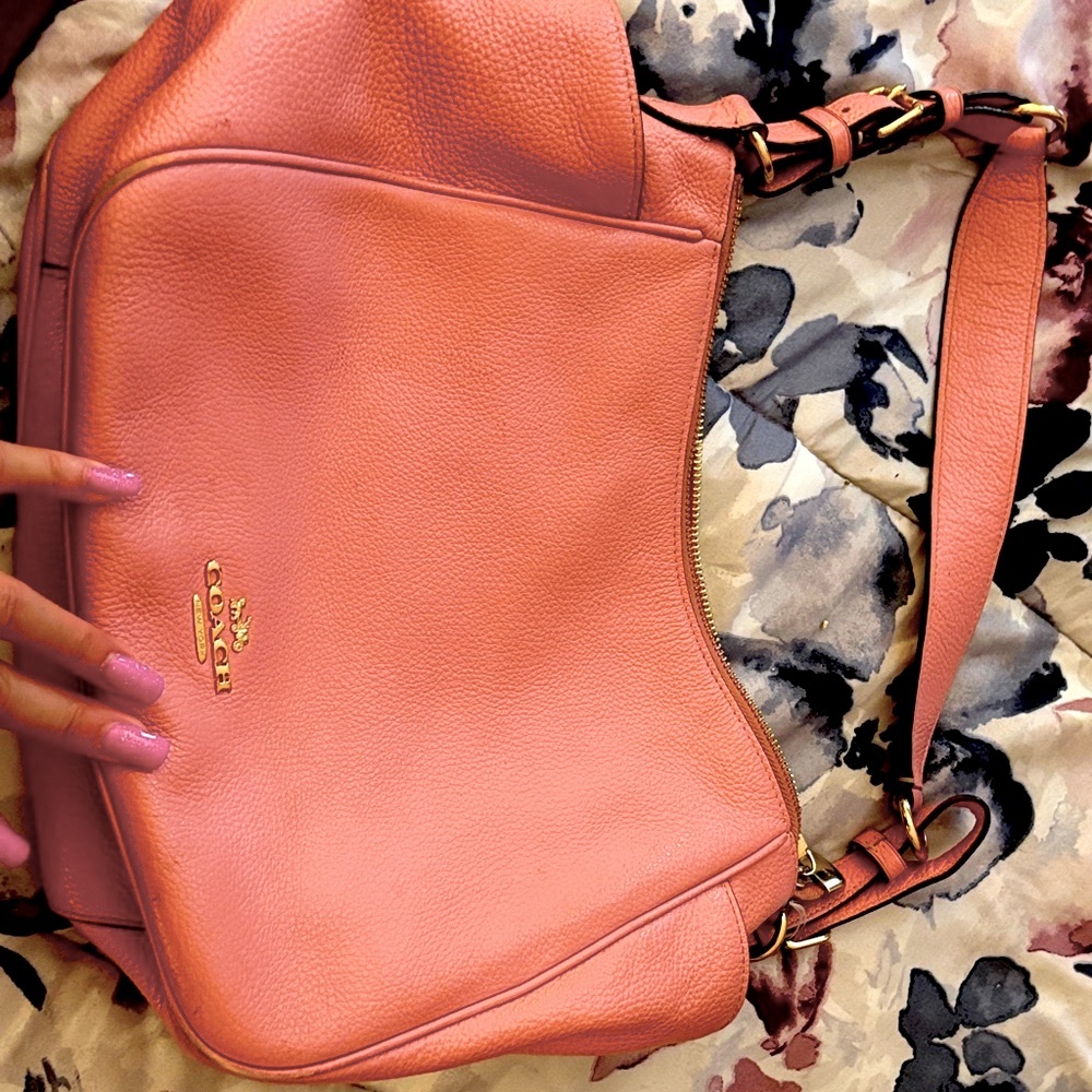 Coach Coral Leather Shoulder Bag